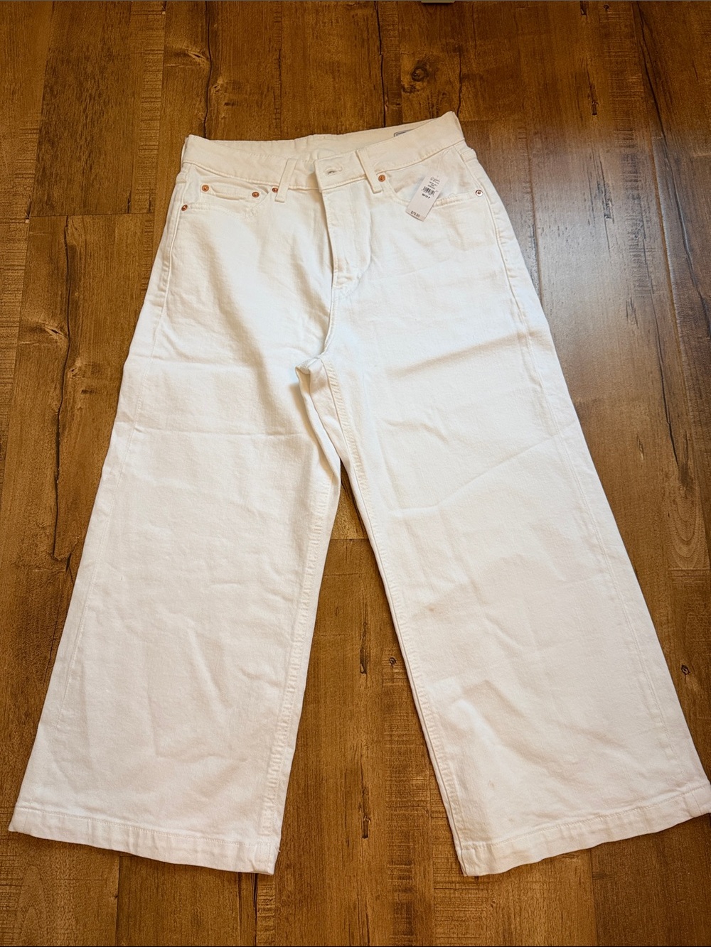 Gap NWT Curvy Stride Ankle High Rise Wide-Leg White Women’s Jeans